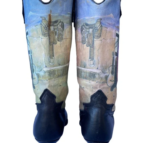 Seychelles Native Woman in Desert Print Leather Cowboy Boots - Picture 10 of 10